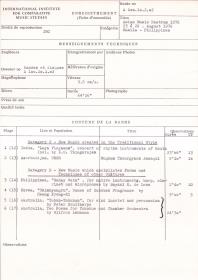 Asian Music Rostrum 1976 / 23 à 26. August 1976 / Manila - Philippines