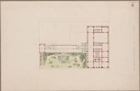 Berlin, Unter den Linden. Palais Prinz Wilhelm. Grundriss des Hauptgeschosses samt Gartenanlage