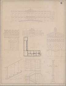 Berlin, Wilhelmplatz. Palais des Prinzen Karl von Preußen. Grundriss und Ansichten
