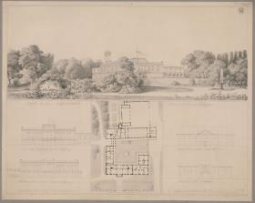 Berlin. Schloss Glienicke. Grundriss und Ansichten