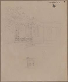 Potsdam-Sanssouci. Schloss Charlottenhof. Entwurf zur kleinen Portikus