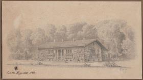 Berlin. Schweizerhaus auf der Pfaueninsel. Ansicht