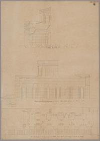 Schloss Orianda auf der Krim. Antikischer Entwurf. Schnitte und Risse vom Museum und Tempel