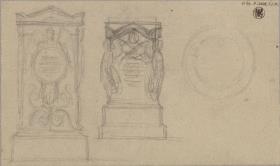 Teplitz (Teplice). Zwei Entwürfe zum Grabdenkmal des Prinzen Christian Friedrich von Anhalt-Köthen-Pless