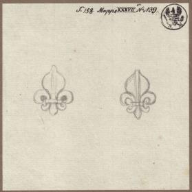 Zwei Ornamente (stilisierte Lilien)