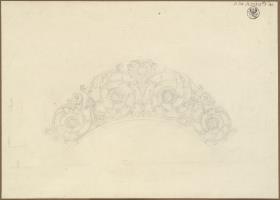 Entwurf zu einem Akanthusranken-Ornament auf Bogenbasis / Diadem (?)