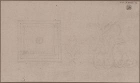 Quadratisches Feld & Blatt-Ornament