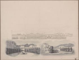 Die Residenz eines Fürsten. Panorama-Ansicht, Galerie und Orangerie, Bilder- und Antikensammlung