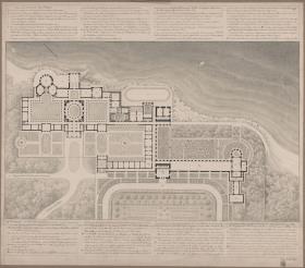 Rekonstruktion der Villa Laurentina nach Plinius. Grundriss und Situationsplan