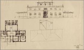 Entwurf zu einem Landhaus mit ausgegliedertem Saal