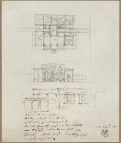Entwurf zu einem Landhaus im italienischen Stil & Entwürfe zu Segmentbogen-Architektur