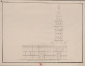 Berlin, Spittelmarkt. Entwurf zur Gertraudenkirche / Entwurf zu einer Kirche mit Turm
