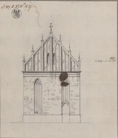 Teltow. St. Andreaskirche. Entwurf zur östlichen Giebelwand