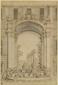 Entwurfsvariante für Fontana di Trevi, Rom