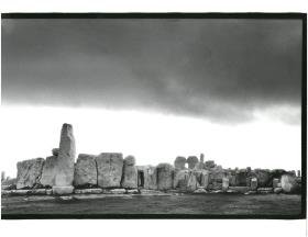 Malta, Haġar Qim, Nordansicht des Tempels mit dem Riesenmenhir