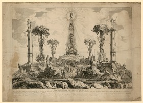 Feuerwerk zur Einnahme von Port Mahón auf Menorca in Paris 1756