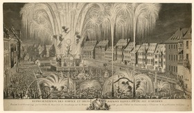 Friedensfeuerwerk in Straßburg am 23. Februar 1749
