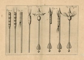Stäbe und Pfeile mit Feuerwerk