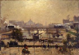Humboldthafen mit Alexanderufer und Lehrter Bahnhof in Berlin