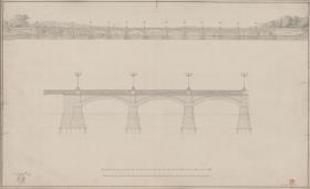 Potsdam. Glienicker Brücke über die Havel. Ansicht und Aufriss.