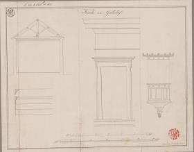 Gutsdorf (Cybowo), ehemal Kreis Dramburg, Regierungsbezirk Köslin (Województwo Zachodniopomorskie). Entwurf zu einer Kirche. Details