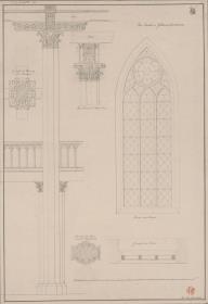 Götterswickerhamm bei Dinslaken. Entwurf zu einer Kirche. Hauptsäulen, Emporen und Fenster. Details