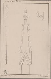 Neuruppin. Dominikanerklosterkirche. Restaurierungsentwurf. Details einer Dachreiterfiale