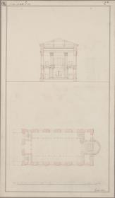 Berlin. Entwurf zur Kirche am Gesundbrunnen. Grundriss und Querschnitt