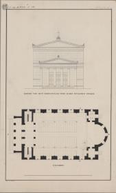 Berlin. Elisabethkirche vor dem Rosenthaler Tor. Grundriss und Querprofil