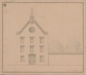 Berlin. Entwurf zum Gymnasium zum Grauen Kloster. Giebelansicht