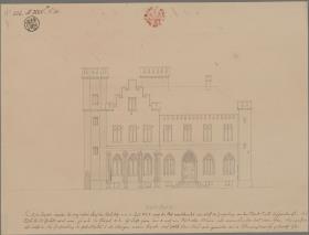Kolberg (Kołobrzeg). Entwurf zum Rathaus. Aufriss des Westflügels