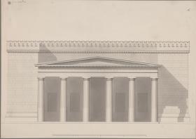 Berlin. Neue Wache. Aufriss der Portikusseite.