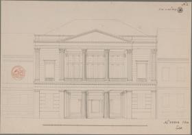 Berlin. Entwurf zum Haus Unter den Linden 76. Perspektivische Ansicht
