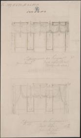 Berlin, Wilhelmstraße 102. Palais des Prinzen Albrecht von Preußen. Entwurf zu den Empfangszimmern
