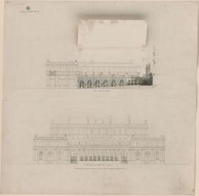 Berlin, Wilhelmstraße 102. Palais des Prinzen Albrecht von Preußen. Vorderansicht und Durchschnitt