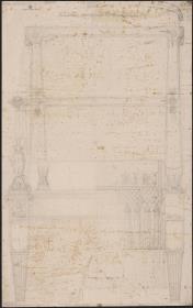Berlin, Wilhelmplatz. Palais des Prinzen Karl von Preußen, Marmorsaal. Entwurf zu einem Sessel