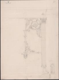 Berlin, Wilhelmplatz. Palais des Prinzen Karl von Preußen, Marmorsaal. Entwurf zu einem Tisch
