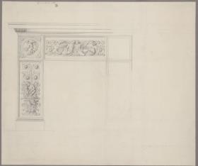 Berlin, Wilhelmstraße 102. Palais des Prinzen Albrecht von Preußen (?). Entwurf zu einer Kamineinfassung