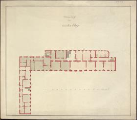 Berlin. Pariser Platz. Gebäudegrundriss. Palais Prinz Wilhelm. Grundstück Syburg. Gebäudegrundriss. 2. Etage