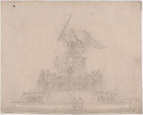 Berlin, Schlossplatz. Entwurf zum Brunnen als Denkmal für die Befreiungskriege (Befreiungsbrunnen)