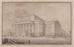 Berlin. Schauspielhaus auf dem Gendarmenmarkt. Perspektivische Ansicht