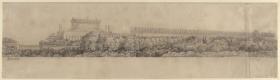 Potsdam. Entwurf für ein Friedrichsdenkmal auf dem Mühlenberg. Perspektivische Seitenansicht