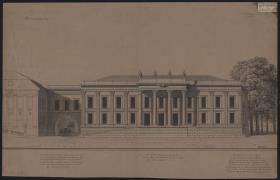 Berlin. Prinzessinnenpalais. Erster Entwurf zur Fassade des Kopfbaues