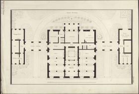 Grundriss und Gartenplan für ein vornehmes Wohnhaus
