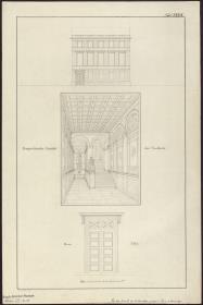 Entwurf zu einem städtischen Wohngebäude. Vorzeichnung zum Stich in der "Sammlung architektonischer Entwürfe", Heft 10, Tafel 63 (Variante), 1826