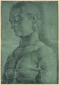 Brustbild einer Frau mit geschlossenen Augen (Die hl. Apollonia)