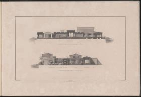 Werke der höheren Baukunst, 1840, Tafel 7. Athen, Akropolis. Palast des Königs Otto von Griechenland. Schnitte