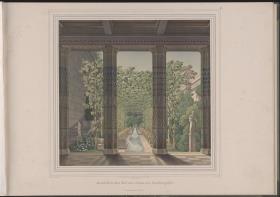 Werke der höheren Baukunst, 1848, (Tafel 7). Schloss Orianda auf der Krim. Antikischer Entwurf. Aussicht auf den Hof