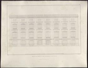 Sammlung architektonischer Entwürfe. Tafel 117 ( = Heft 20, Tafel 123, 1833): Berlin. Bauakademie. Aufriss der Hauptfassade