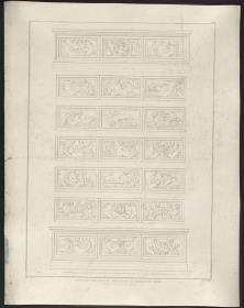 Sammlung architektonischer Entwürfe. Tafel 118 ( = Heft 20, Tafel 124, 1833): Berlin. Bauakademie. Reliefs der Fensterbrüstungen